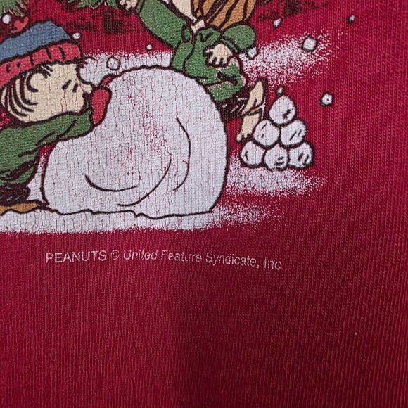 Vintage Peanuts Holiday T-Shirt Size Small Charlie Brown Snoopy Christmas - Picture 7 of 8